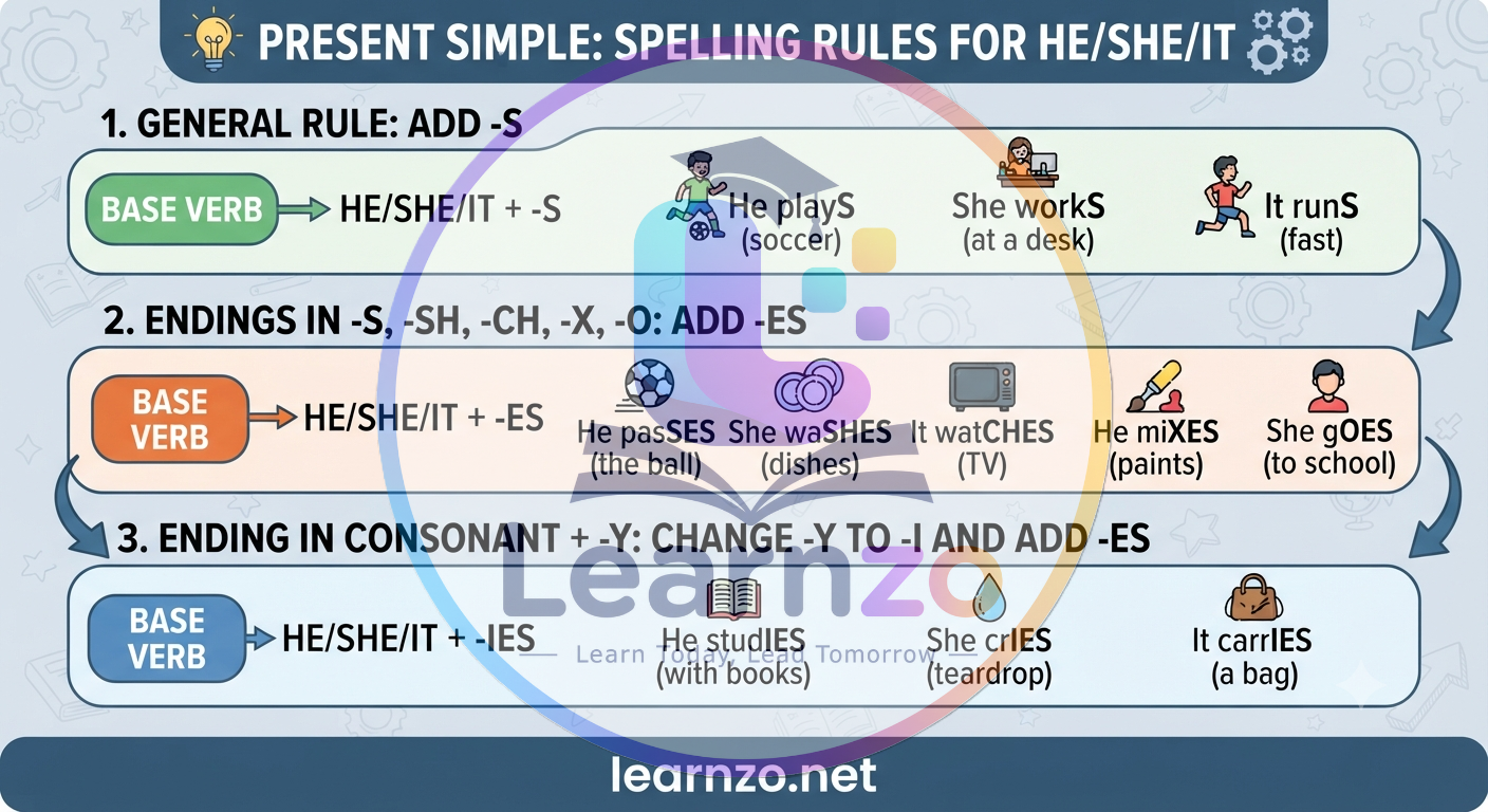 present simple -spelling changes